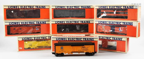 (9) Lionel O Gauge Boxed Train Cars