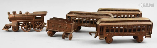 Antique Hubley PRR Cast Iron Train Set