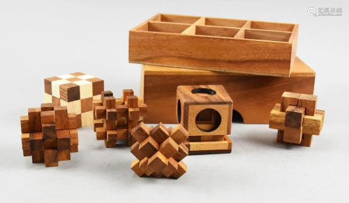 Vintage Wooden Puzzle Games, Original Box
