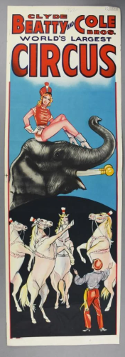 Clyde Beatty & Cole Bros Vintage Circus Poster