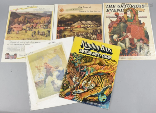 Set of Vintage Magazine Circus Advertisements