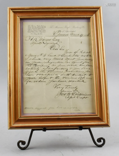 1888 Missouri Pacific Railway Co, Supervisor Letter