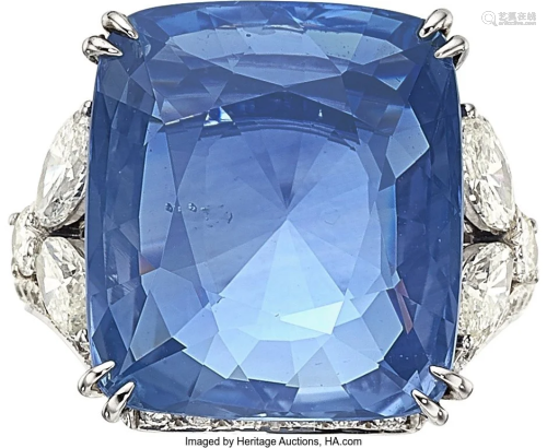 55204: Ceylon Sapphire, Diamond, White Gold Ring Stone