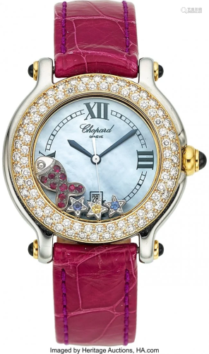 55244: Chopard Lady's Diamond, Multi-Stone, Gold Watch