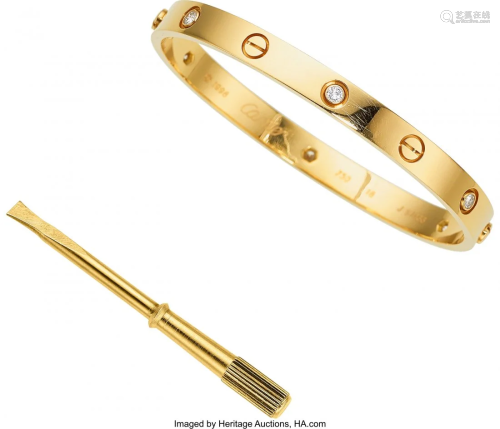55225: Diamond, Gold Bracelet, Cartier Stones: Full-cu