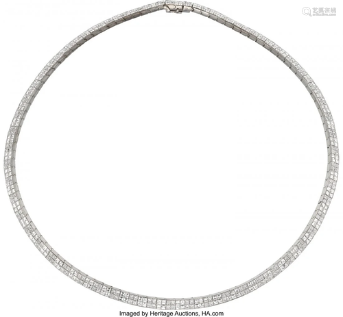 55179: Diamond, White Gold Necklace, Bez Ambar Stones