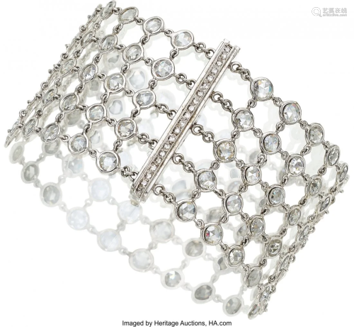 55051: Diamond, White Gold Bracelet Stones: Rose-cut