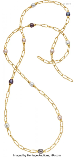 55265: Freshwater Cultured Pearl, Gold Necklace, Marco