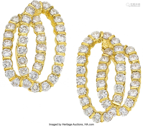 55269: Diamond, Gold Dress Clips, Fred Stones: Full-cu
