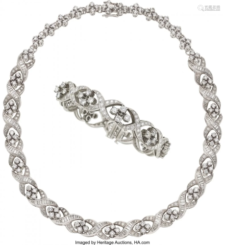 55205: Diamond, Platinum Jewelry Suite Stones: Full an