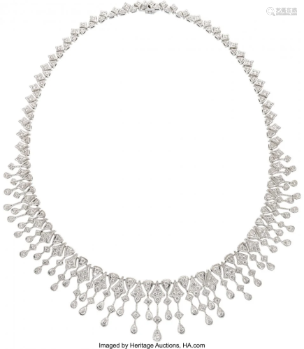 55185: Diamond, White Gold Necklace Stones: Full-cut d