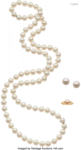55275: Cultured Pearl, South Sea Cultured Pearl, Gold J