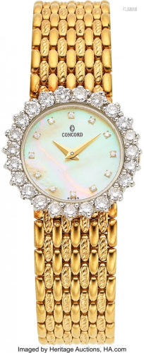 55254: Concord Lady's Diamond, Gold Watch Case: 23 mm,