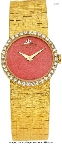 55255: Baume & Mercier Lady's Diamond, Gold Watch Cas
