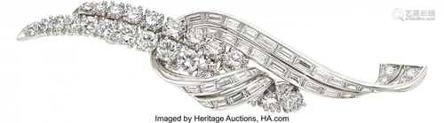 55138: Diamond, Platinum Brooch Stones: Full-cut diamo