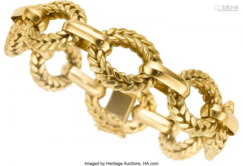 55087: Gold Bracelet, French Metal: 18k gold Marked:
