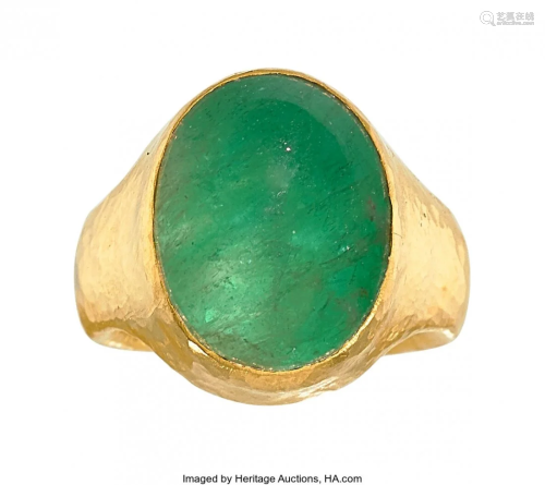 55230: Emerald, Gold Ring, Gurhan Stones: emerald cabo