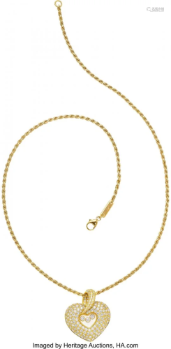55249: Diamond, Gold Pendant-Necklace, Chopard Stones: