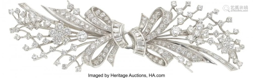 55135: Diamond, Platinum Double Clip-Brooch, circa 1950