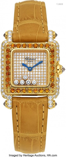 55246: Chopard Lady's Diamond, Yellow Sapphire, Gold Wa