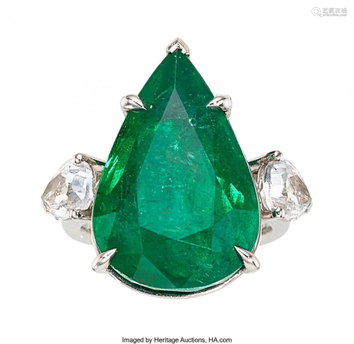 55217: Zambian Emerald, Topaz, White Gold Ring Stones: