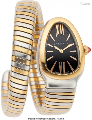 55094: Bvlgari Lady's Rose Gold, Stainless Steel Serpen