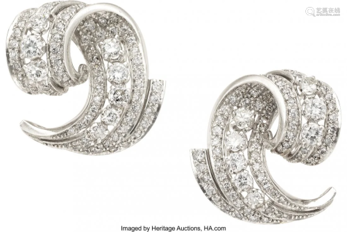 55132: Retro Diamond, Platinum Brooches Stones: Europe