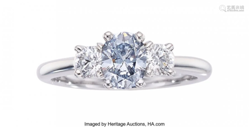 55212: Fancy Blue Diamond, Diamond, Platinum Ring Ston