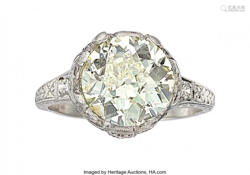 55129: Art Deco Diamond, Sapphire, Platinum Ring Stone