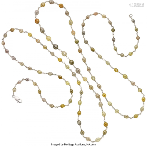 55082: Colored Diamond, White Gold Necklace Stones: Co