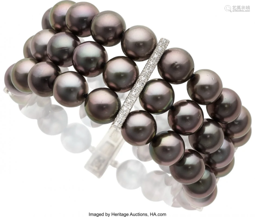 55213: South Sea Cultured Pearl, Diamond, White Gold Br