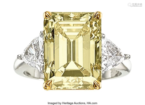 55216: Fancy Yellow Diamond, Diamond, Platinum, Gold Ri