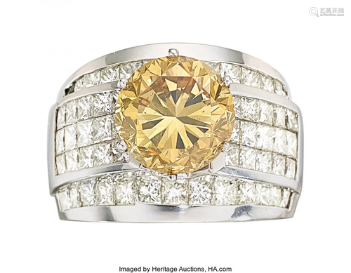 55084: Brown-Yellow Diamond, Diamond, White Gold Ring