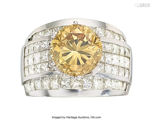 55084: Brown-Yellow Diamond, Diamond, White Gold Ring
