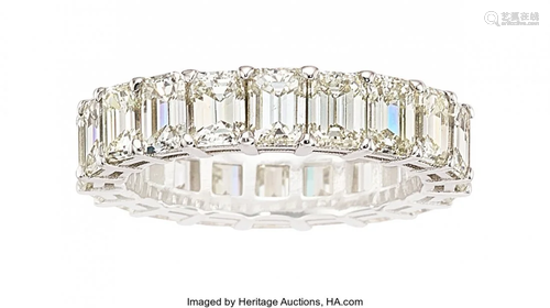 55155: Diamond, Platinum Eternity Band Stones: Emerald