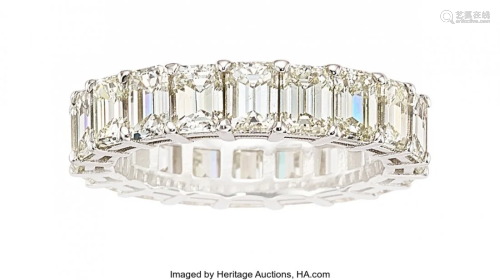 55155: Diamond, Platinum Eternity Band Stones: Emerald