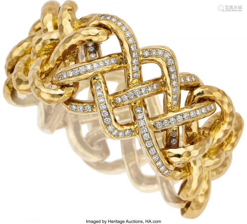 55039: Diamond, Gold Bracelet Stones: Full-cut diamond