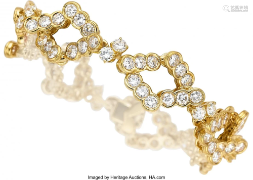 55036: Diamond, Gold Bracelet, French Stones: Full-cut