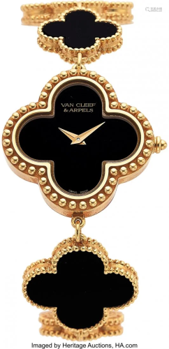 55092: Van Cleef & Arpels Lady's Black Onyx, Gold Alham