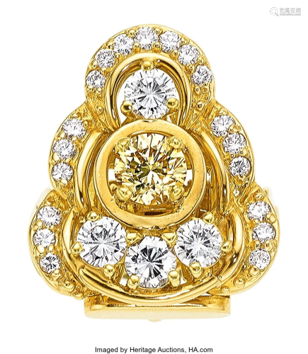 55006: Colored Diamond, Diamond, Gold Ring-Pendant, Pet