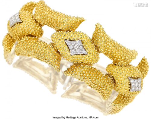 55033: Diamond, Gold Bracelet Stones: Full-cut diamond