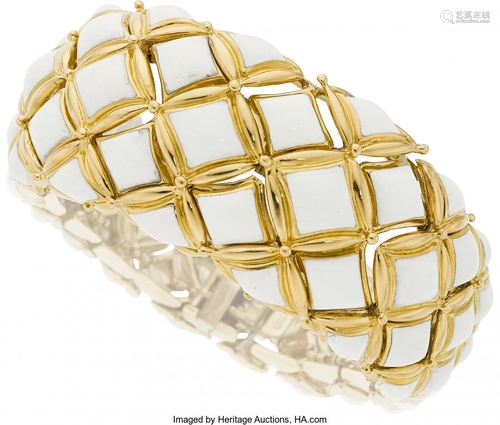 55076: Enamel, Gold Bracelet, David Webb Metal: 18k go