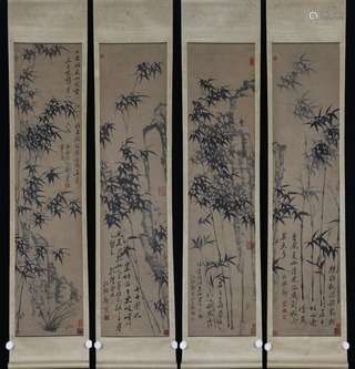 A Set of Four Paintings by Zheng Banqiao