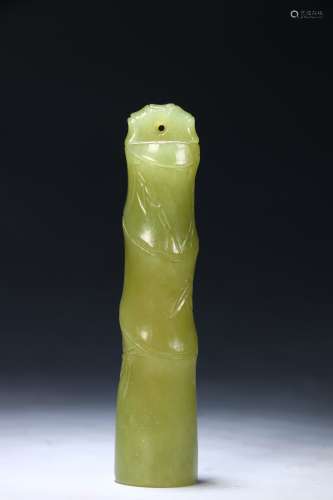 Hetian Jade Tube for Traditional Official Hat