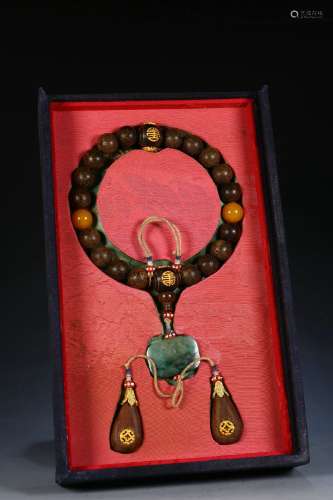 Eaglewood Handheld Bracelet with Eighteen Beads