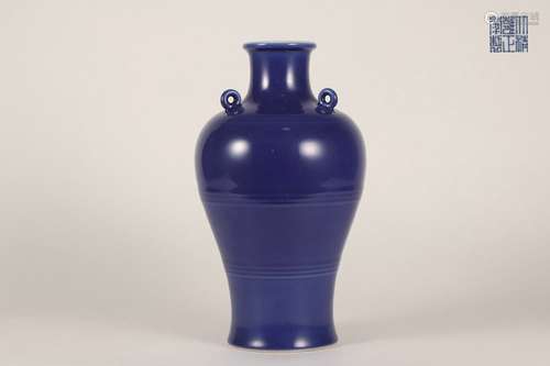 Blue-glazed Vase