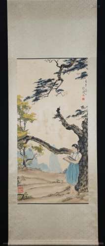 A Student under a Pine  by Xu Beihong
