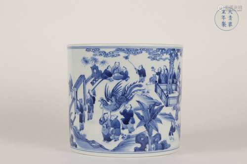 Blue-and-white Brush Pot