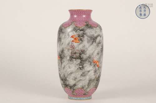 Famille Rose Lantern-shaped Vase