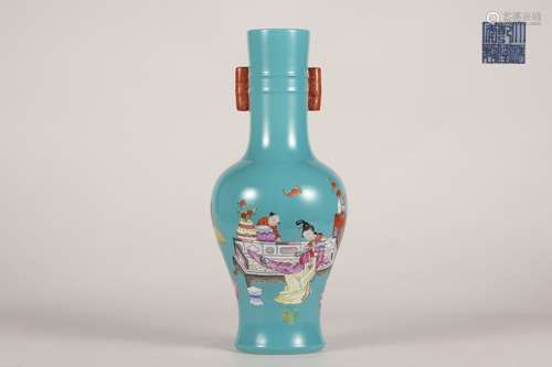 Famille Rose Hexagonal Vase